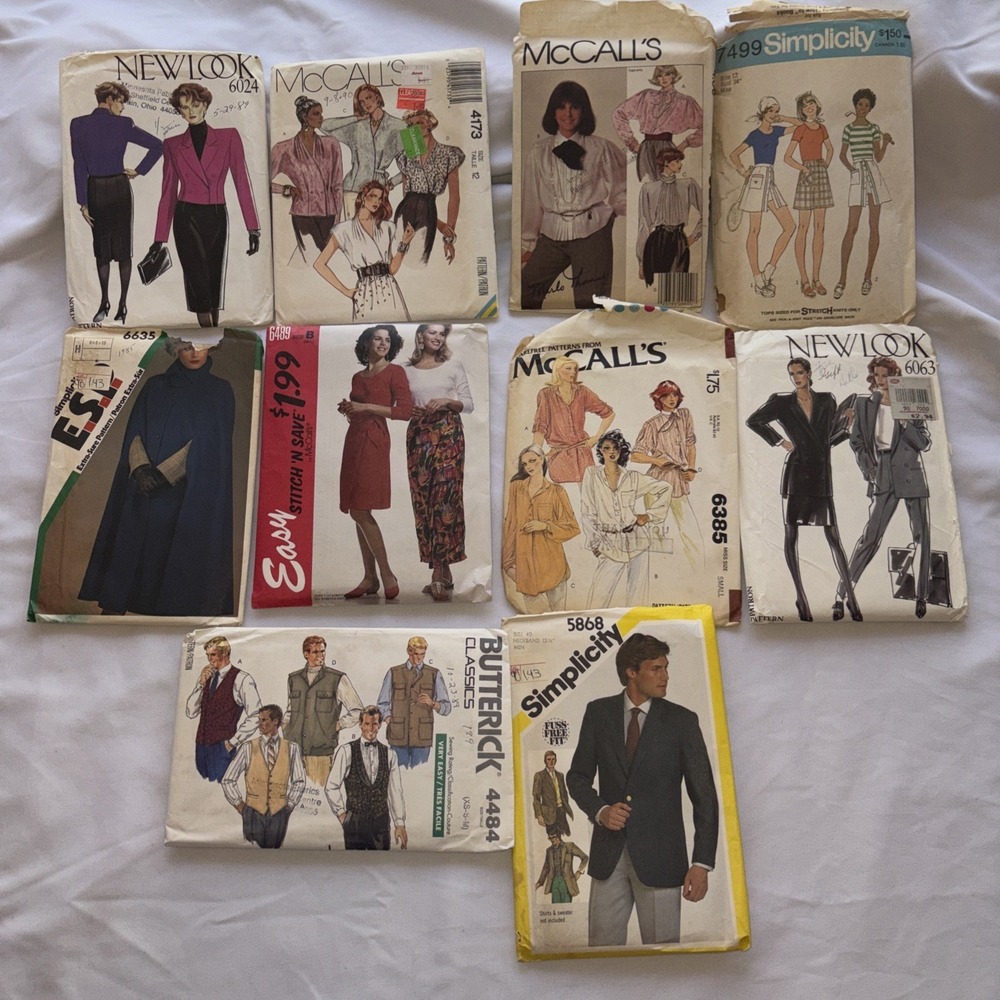 10‎ Vintage Clothing Patterns McCall's, Simplicity, New Look & Butterick